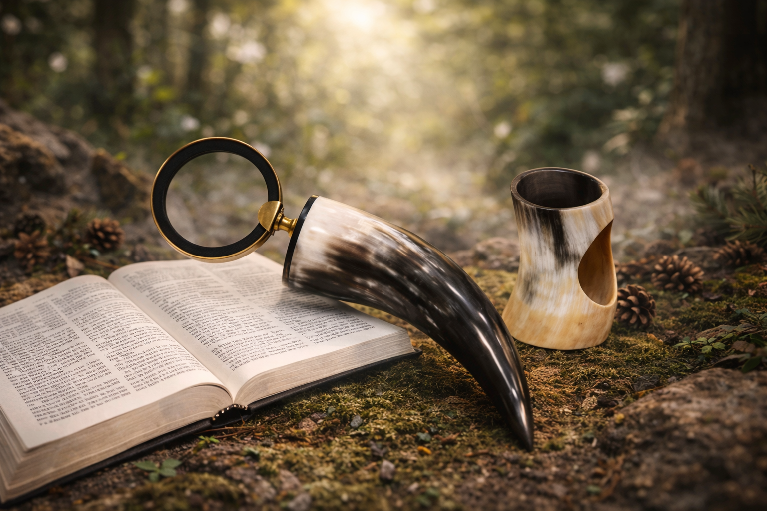 Horn Magnifying Glass - Brass Unique Vikings Look for Reading, Collectibles, and Decor