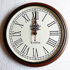 EcoNucleaX Das Santos Wooden Wall Clock - 12" | Elegant Round Wall Clock for Modern and Traditional Decor