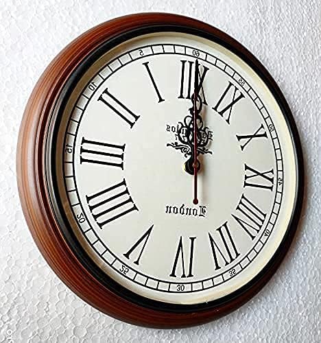 EcoNucleaX Das Santos Wooden Wall Clock - 12" | Elegant Round Wall Clock for Modern and Traditional Decor