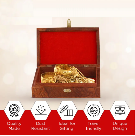 EcoNucleax Elegant Wooden Storage Box – Handcrafted Design for Jewelry, Keepsakes - Versatile and Stylish Organizer for Home or Office – for Any Occasion, Durable and Timeless Dkz701