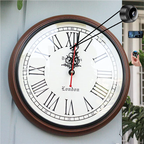 Hidden Camera in Wooden Wall Clock, 30 cm Wooden Frame, White Face with London Design