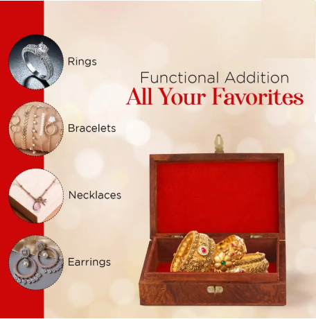 EcoNucleax Elegant Wooden Storage Box – Handcrafted Design for Jewelry, Keepsakes - Versatile and Stylish Organizer for Home or Office – for Any Occasion, Durable and Timeless Dkz701