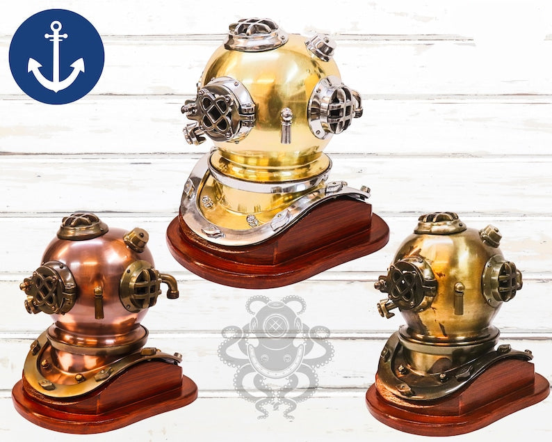 US Navy Mark V Diving Helmet Replica Nautical Home Decor (12)
