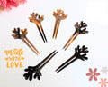 Buffalo Horn Hair Pins Eco-Friendly Rustic Style - Hand Carved Set