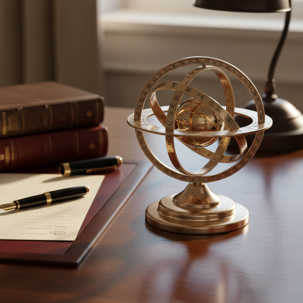 Armillary Sphere Paperweight elegant decorative desk accessory with vintage-inspired design