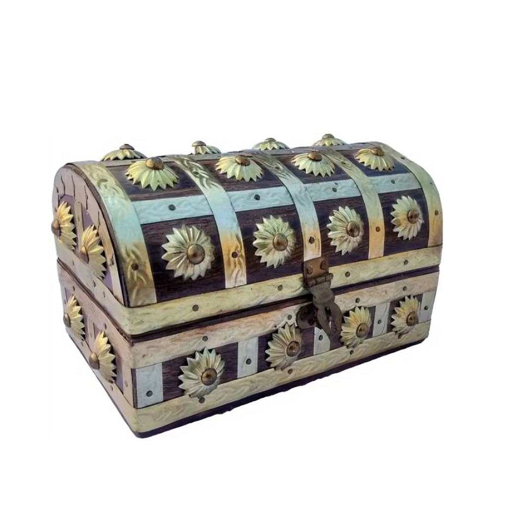 EcoNucleax Elegant Wooden Jewellery Storage Box – Treasure Chest - Bridal Jewellery Box – for Any Occasion