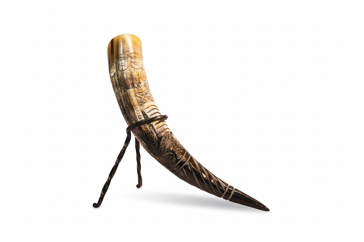 Viking Drinking Horn with Background Removed