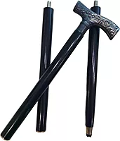 Antique Foldable Brass and Wood Walking Stick, 94 cm Wood Cane with Brass T-Handle, Golden Floral Design, Unisex