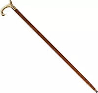 Decorative Walking Stick, 94 cm Ebony Wood Cane with Brass T-Handle, Golden Floral Design, Unisex