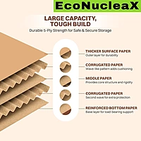 EcoNucleaX 5-Ply Corrugated Cardboard Shipping Boxes, Brown, 27x13x14 Inches, Pack of 10, Recyclable