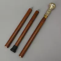 Decorative Walking Stick, 94 cm (36 inch / 3 Feet) Wood Cane with Brass Royal Handle, Golden Floral Design, Unisex