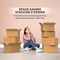 EcoNucleaX 5-Ply Corrugated Cardboard Shipping Boxes, Brown, 24x18x18 Inches, Pack of 4, Recyclable