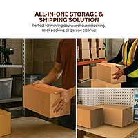 EcoNucleaX 5-Ply Corrugated Cardboard Shipping Boxes, Brown, 18x12x12 Inches, Pack of 4, Recyclable