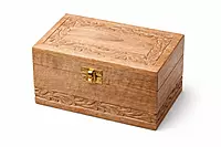 Decorative Brass Wine Goblet with Wooden Box, 16.3 x 8.1 cm, Gold Finish